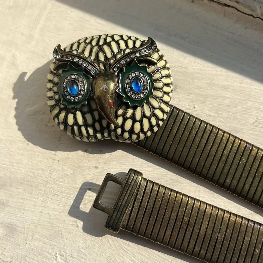 Anthropologie owl stretch belt